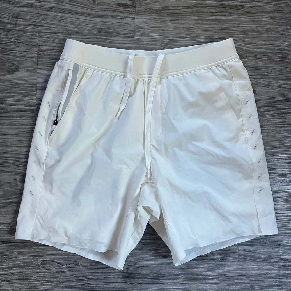 Ten Thousand Session Shorts Mens Small White 7 Inch Inseam Lined Athletic Gym